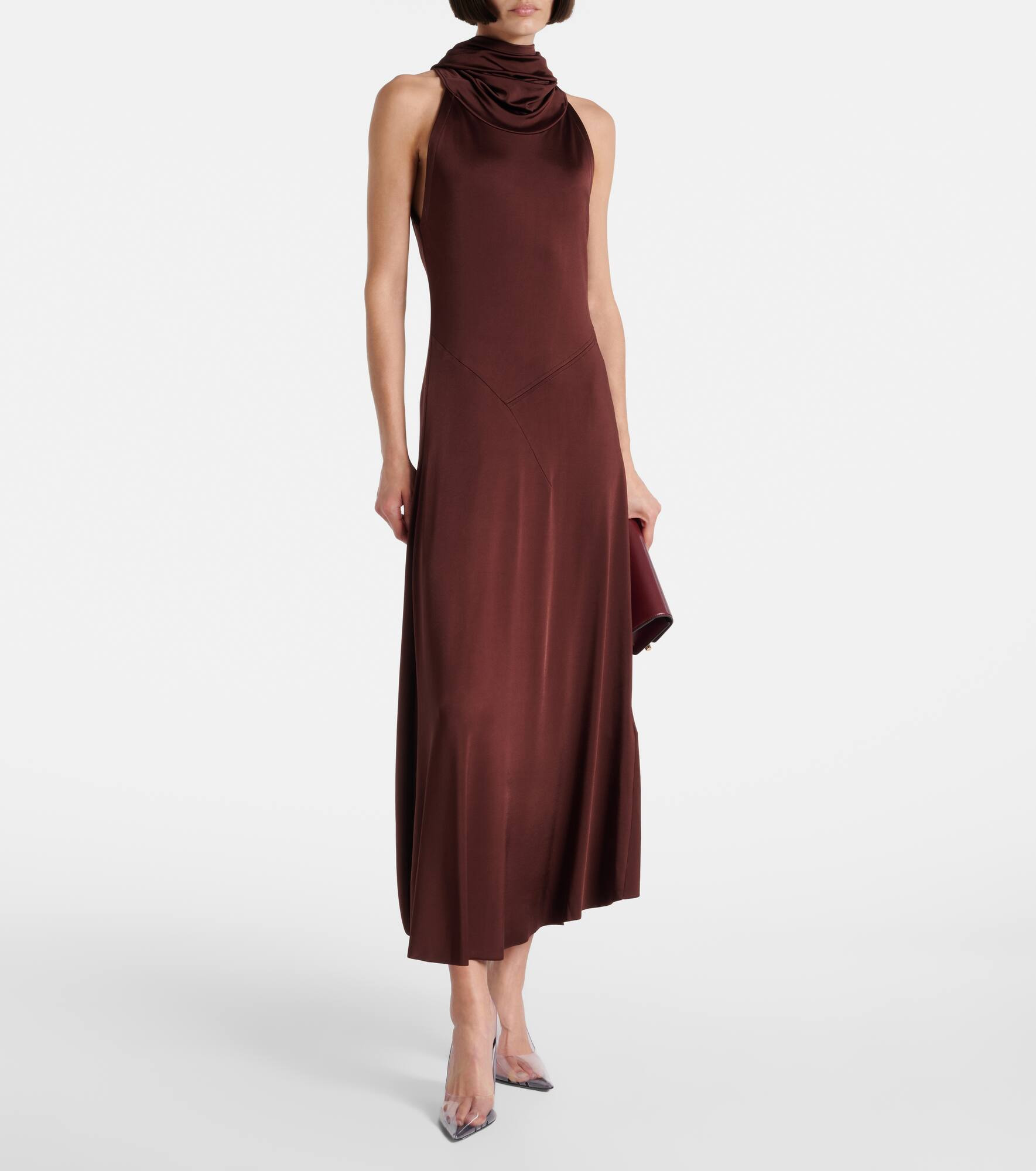 Hooded jersey midi dress - 2