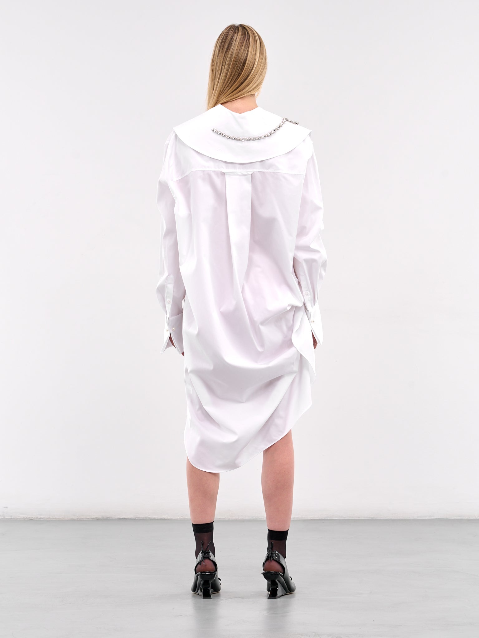 Oversized Gather Button-Up Shirt - 3