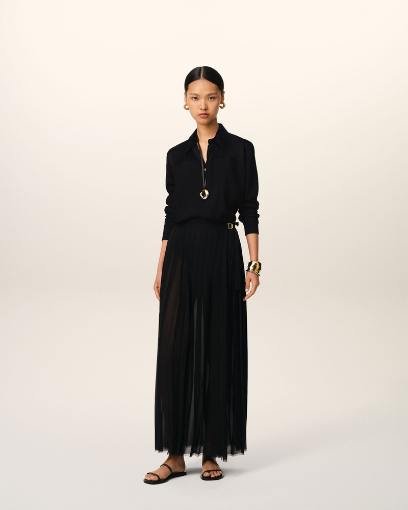 AMI Paris BLACK CONTRASTED TOP LONG SLEEVE SHIRT outlook