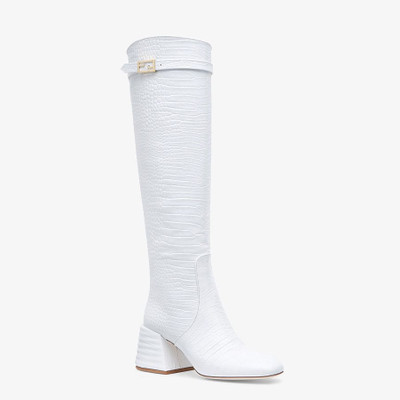 FENDI White leather boots outlook