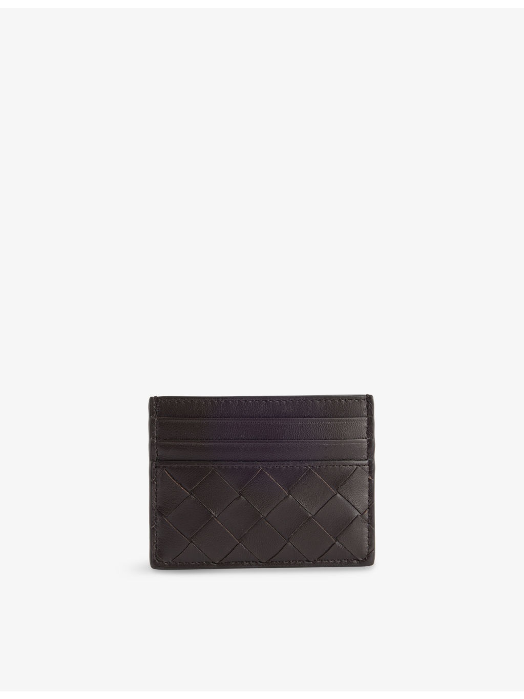 Intrecciato-Weave Leather Card Holder - 3