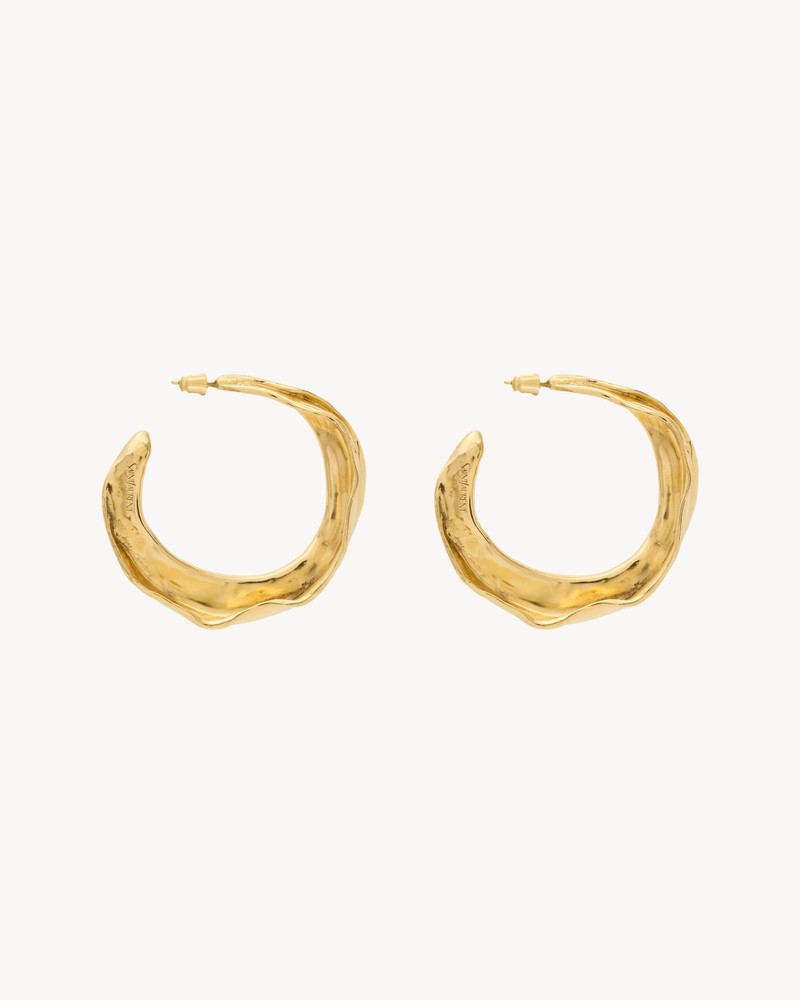 SAINT LAURENT TWISTED LEAF HOOP EARRINGS IN METAL outlook