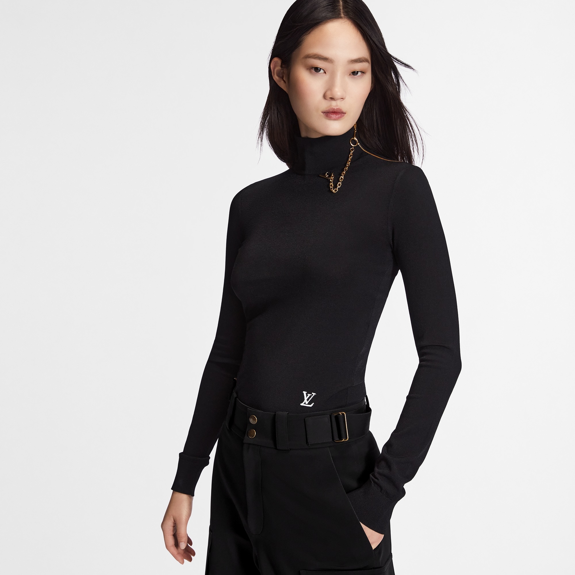 Shoulder Detail Turtleneck Sweater - 5