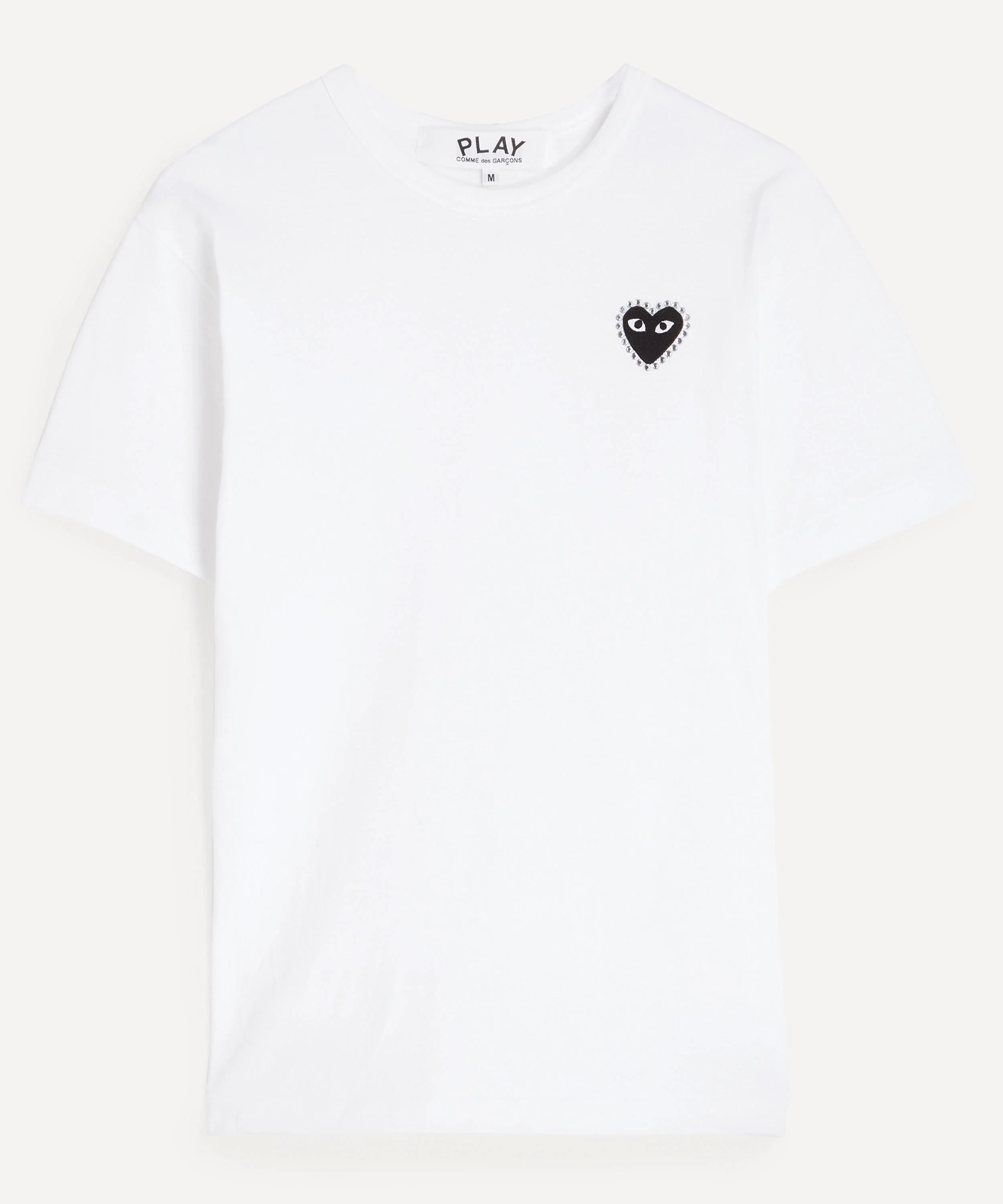 White Rhinestone Heart Short-Sleeve T-Shirt - 1