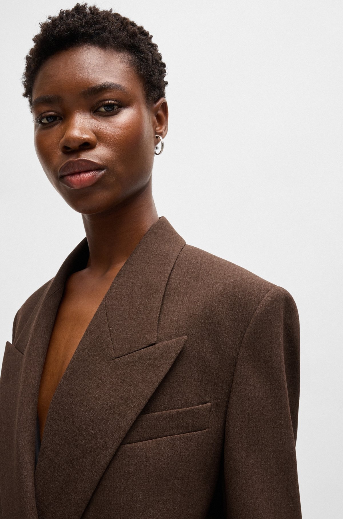 REAR-ZIP BLAZER IN MELANGE VIRGIN WOOL - 5