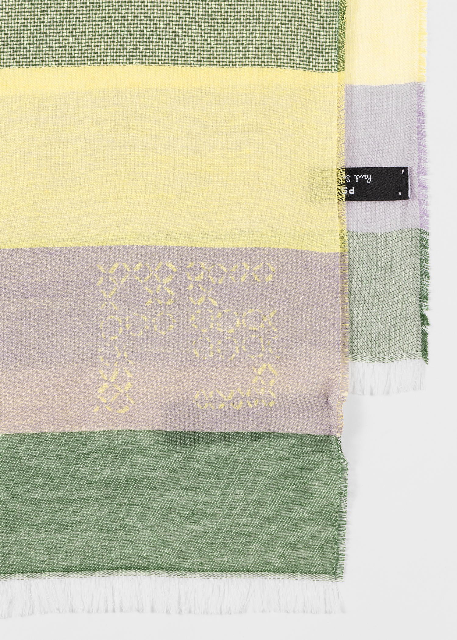 Green and Purple Cotton-Blend Scarf - 2