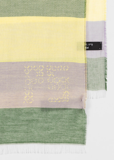 Paul Smith Green and Purple Cotton-Blend Scarf outlook