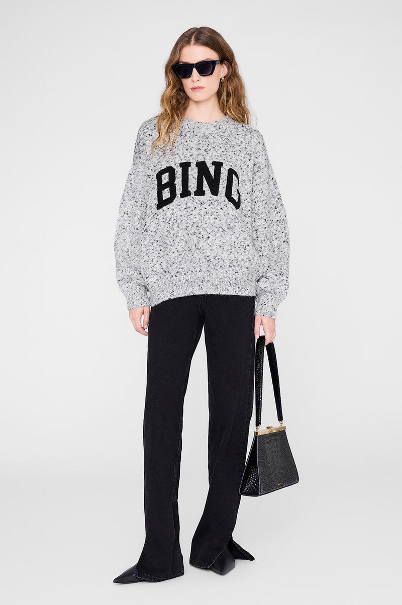 ANINE BING Sydney Crew Sweater Bing - Marled White outlook