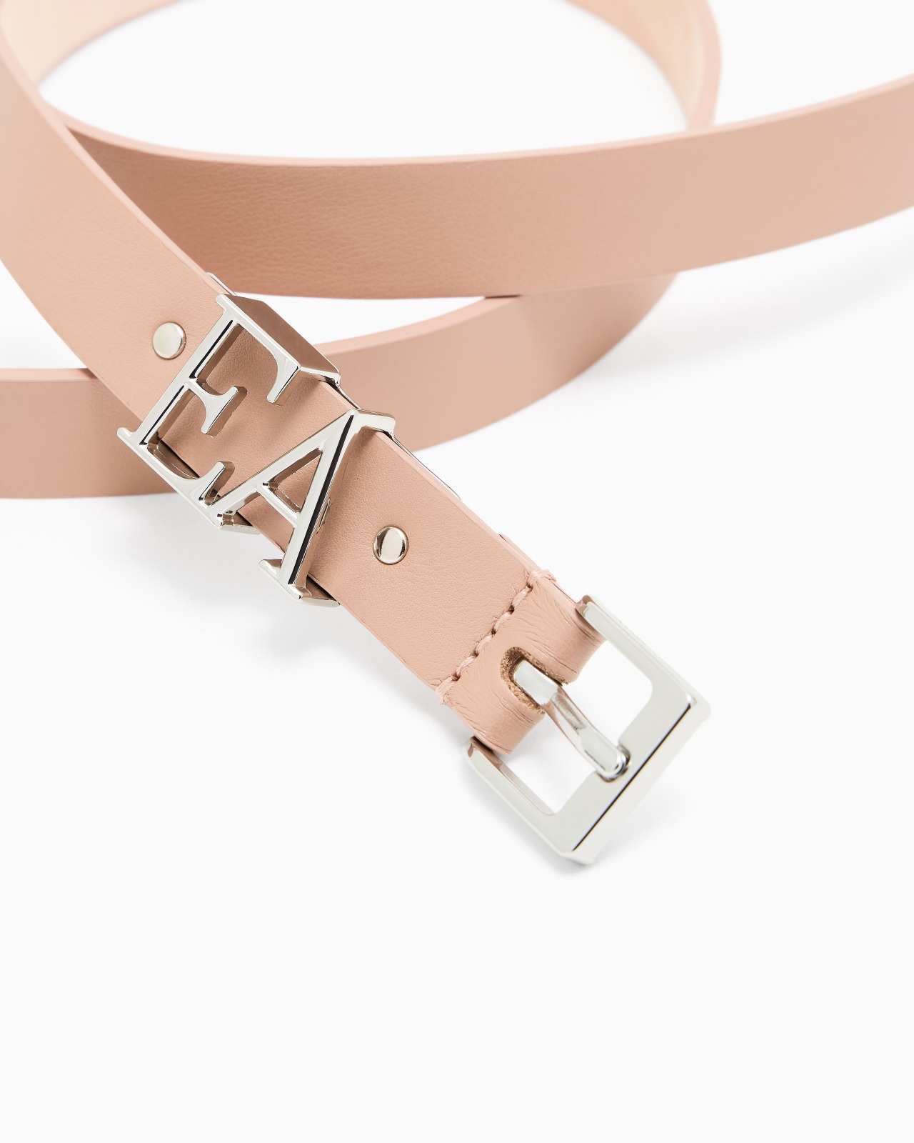 LEATHER BELT WITH MOULDED EA BUCKLE - 2