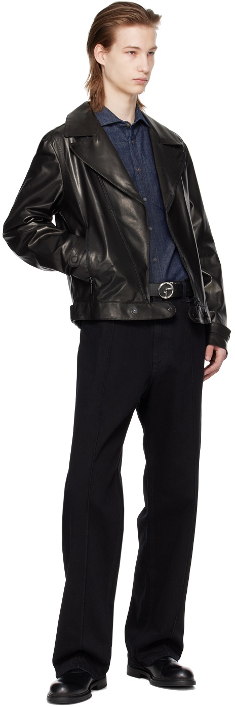 Black Plongé Leather Jacket - 4