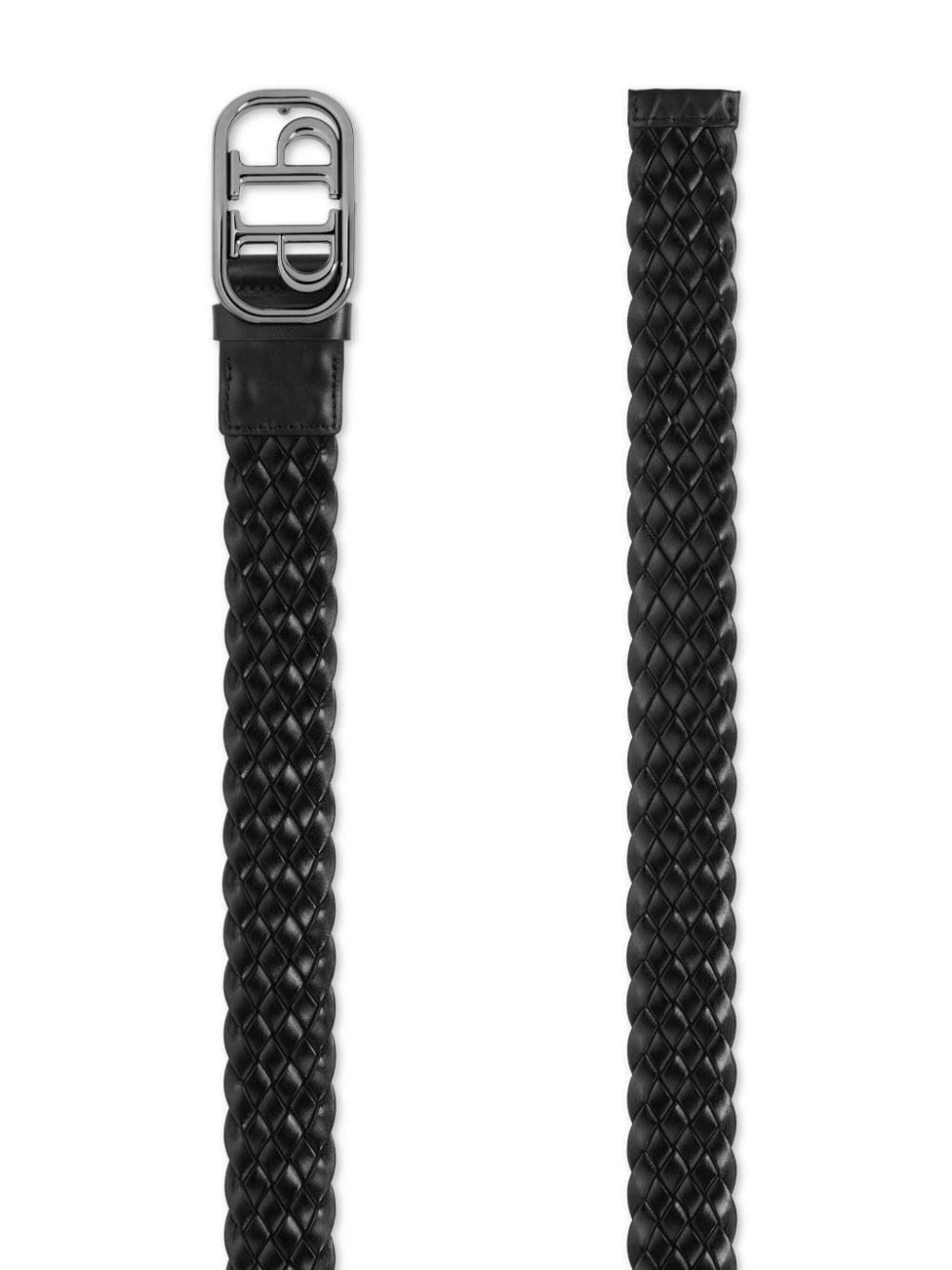 logo buckle leather belt - 2