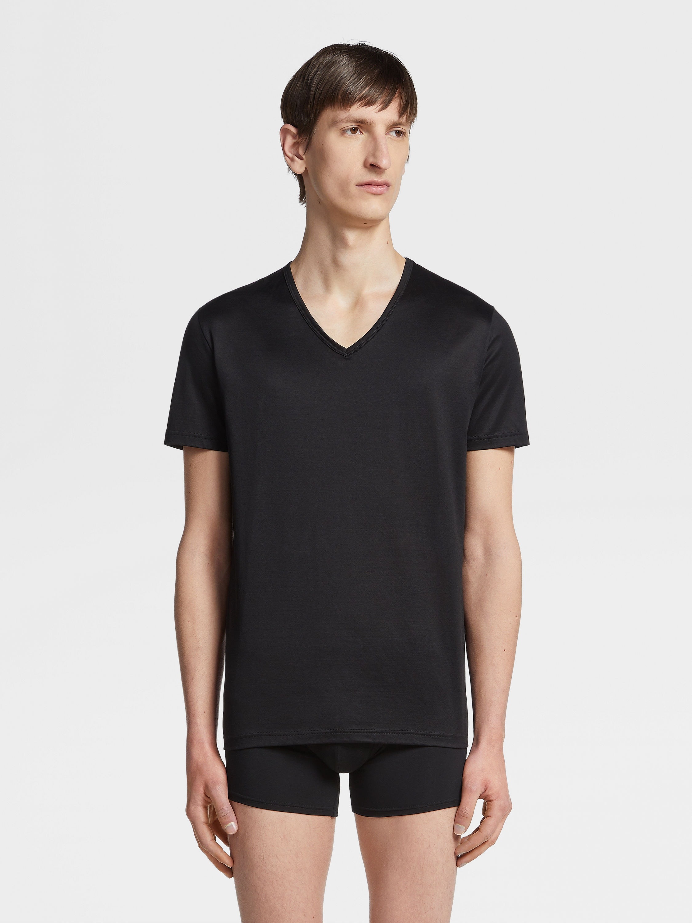 BLACK COTTON T-SHIRT - 3