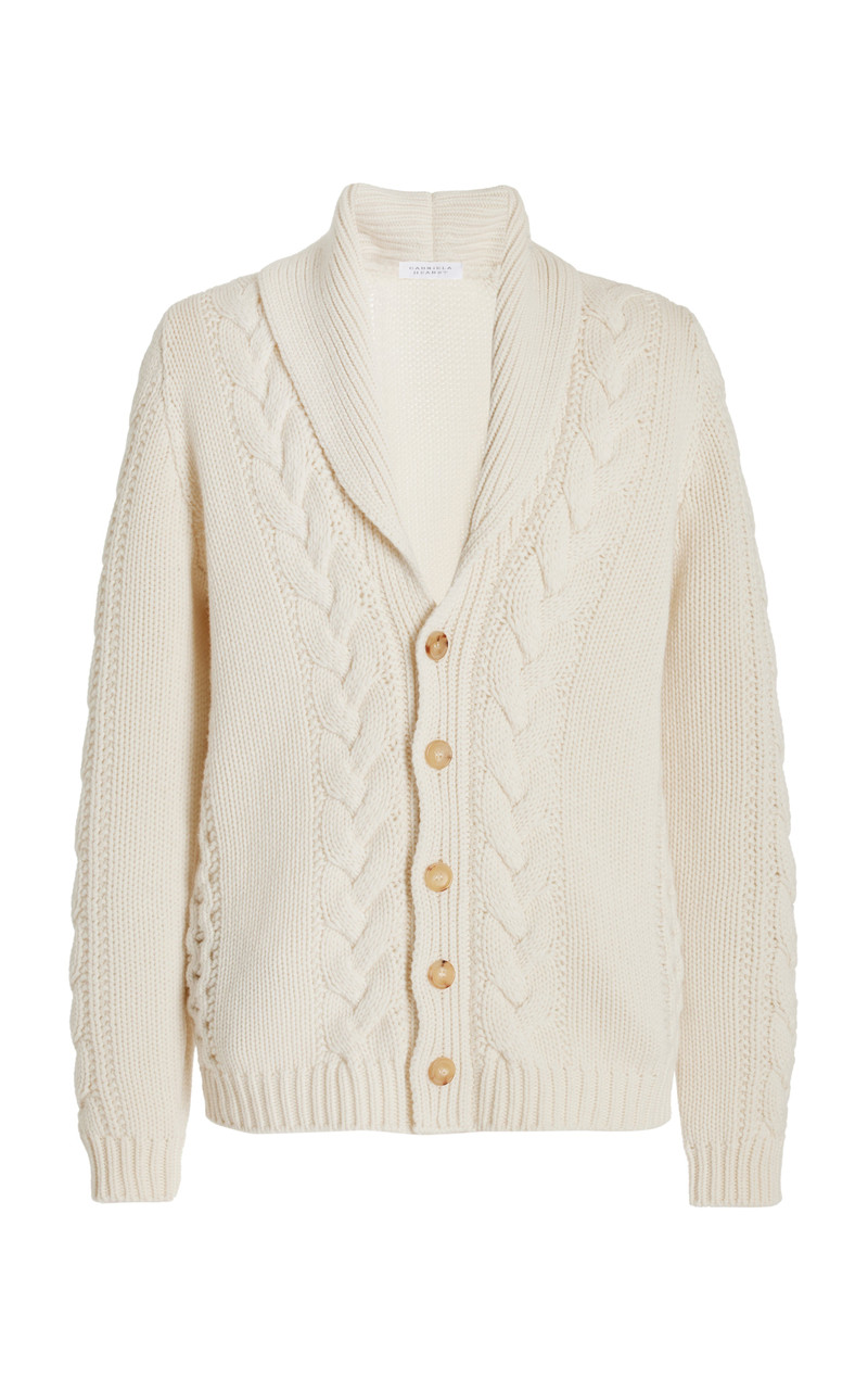 Casa Knit Cardigan in Ivory Cashmere 1