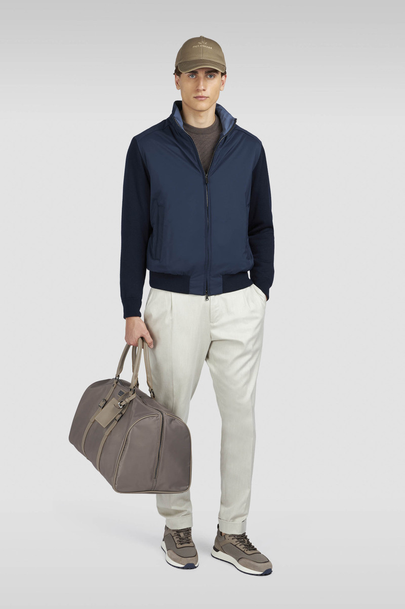 Paul & Shark HYBRID ZIP-UP SWEATER IN SOFT COOL TOUCH WOOL AND TYPHOON® PLATINUM outlook