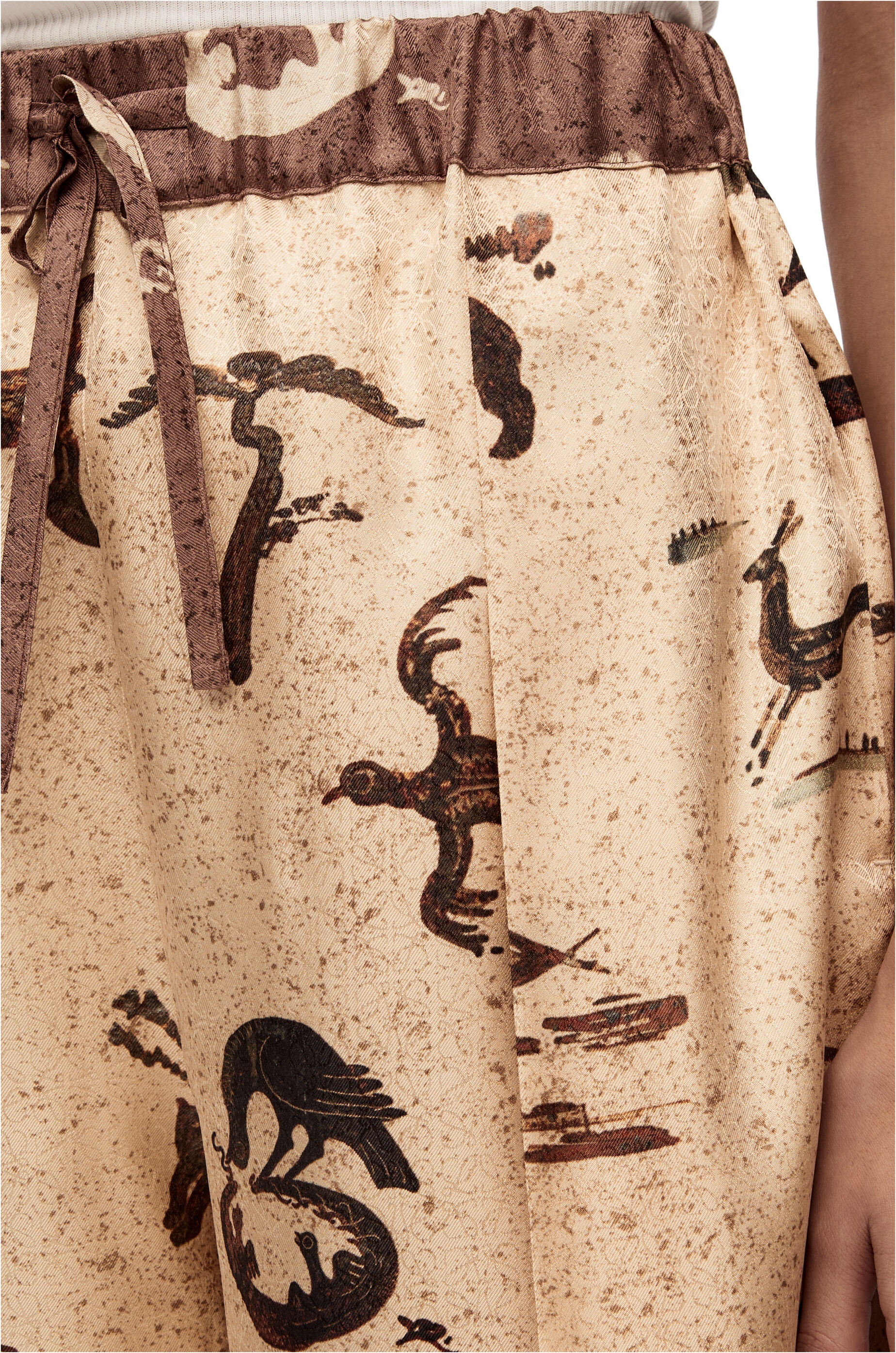 Animal print balloon trousers in silk - 5
