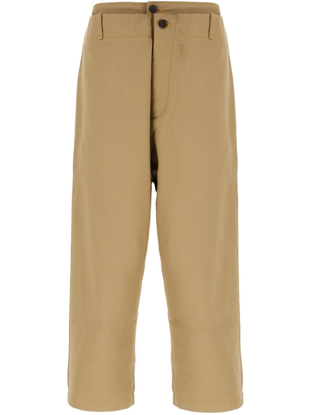 double-waistband straight-leg trousers - 1