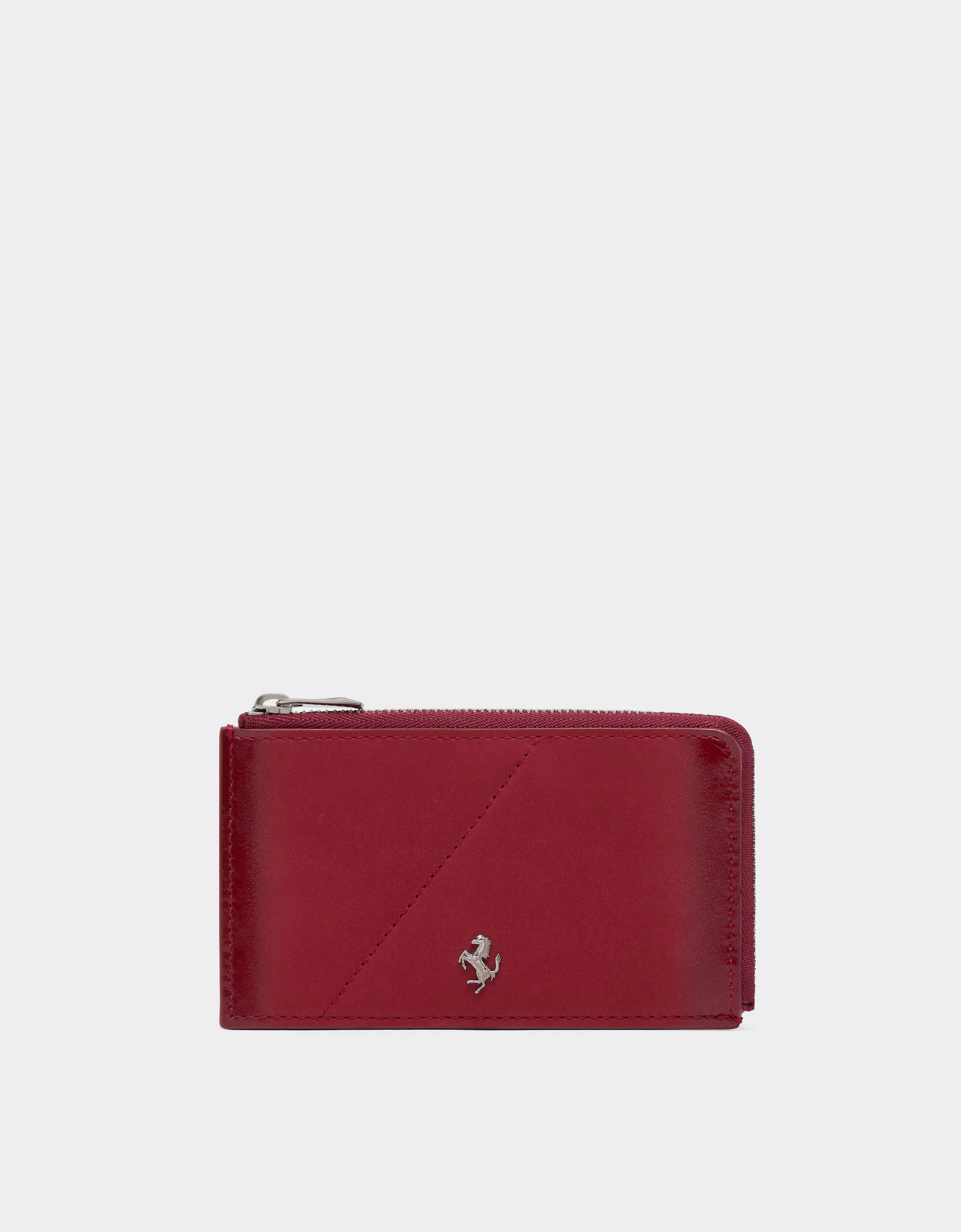 Wallet with zip in smooth leather and nubuck - 1