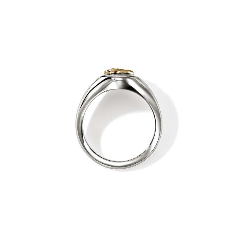 Wave Signet Ring, Gold, Sterling Silver 4