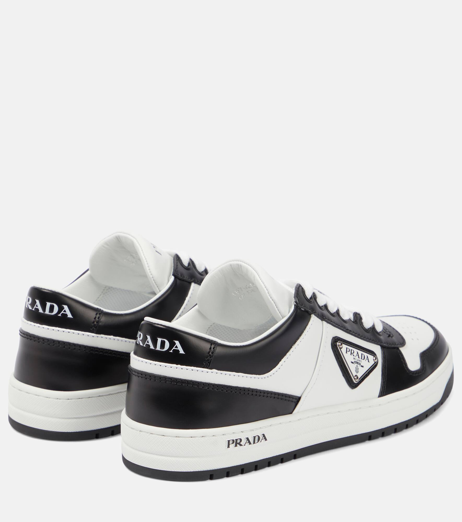 Logo leather sneakers - 3