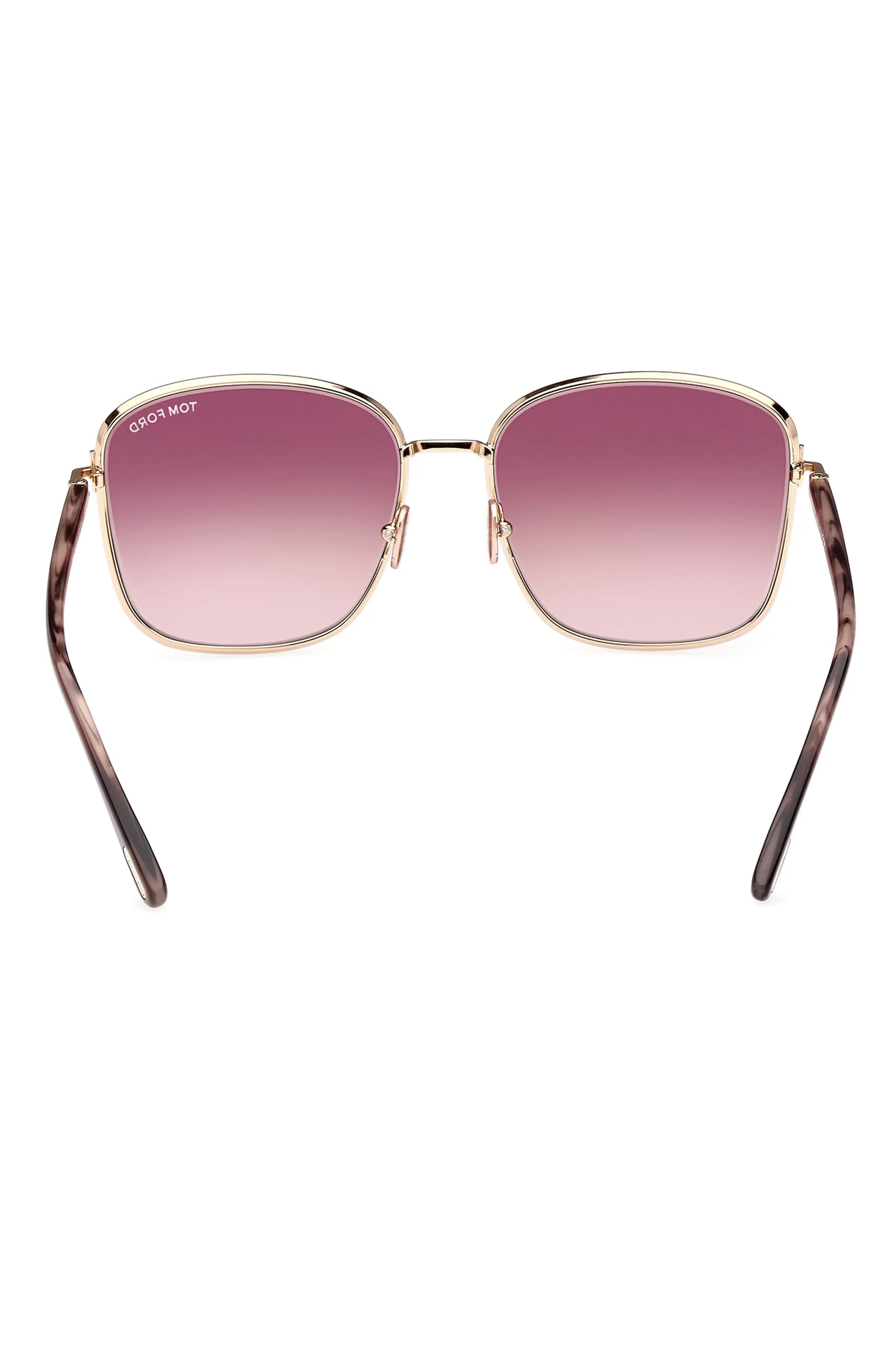 Fern 57mm Square Sunglasses in Shiny Rose Gold Rose /Rose - 7