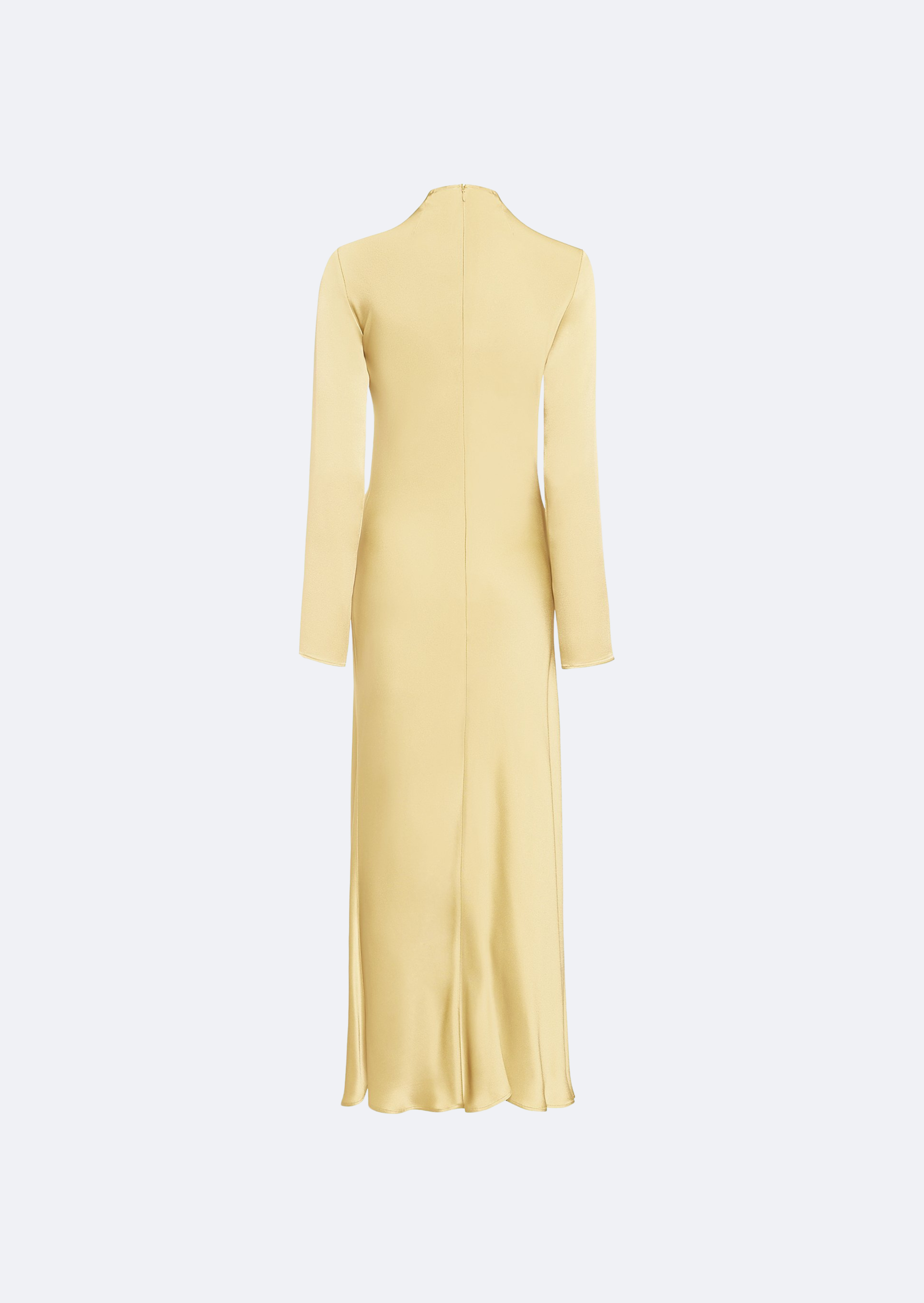 Satin Bias Dress With Slit - 3