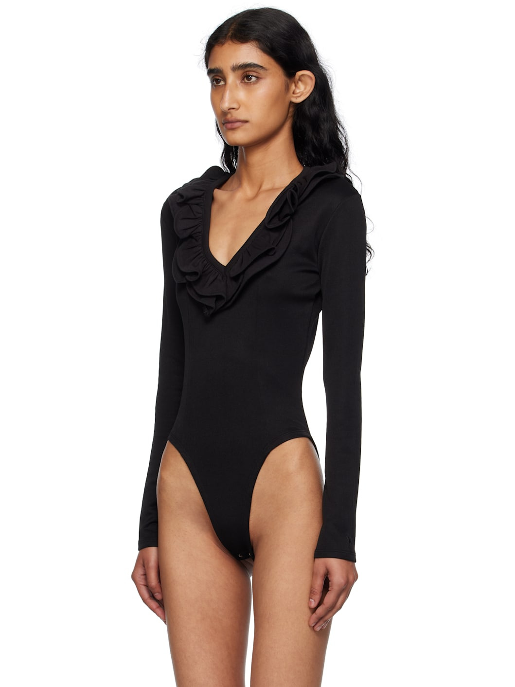 Black Ruffle Bodysuit - 4