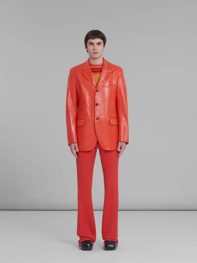 Marni RED SINGLE-BREASTED BLAZER IN ULTRALIGHT NAPLAK LEATHER outlook