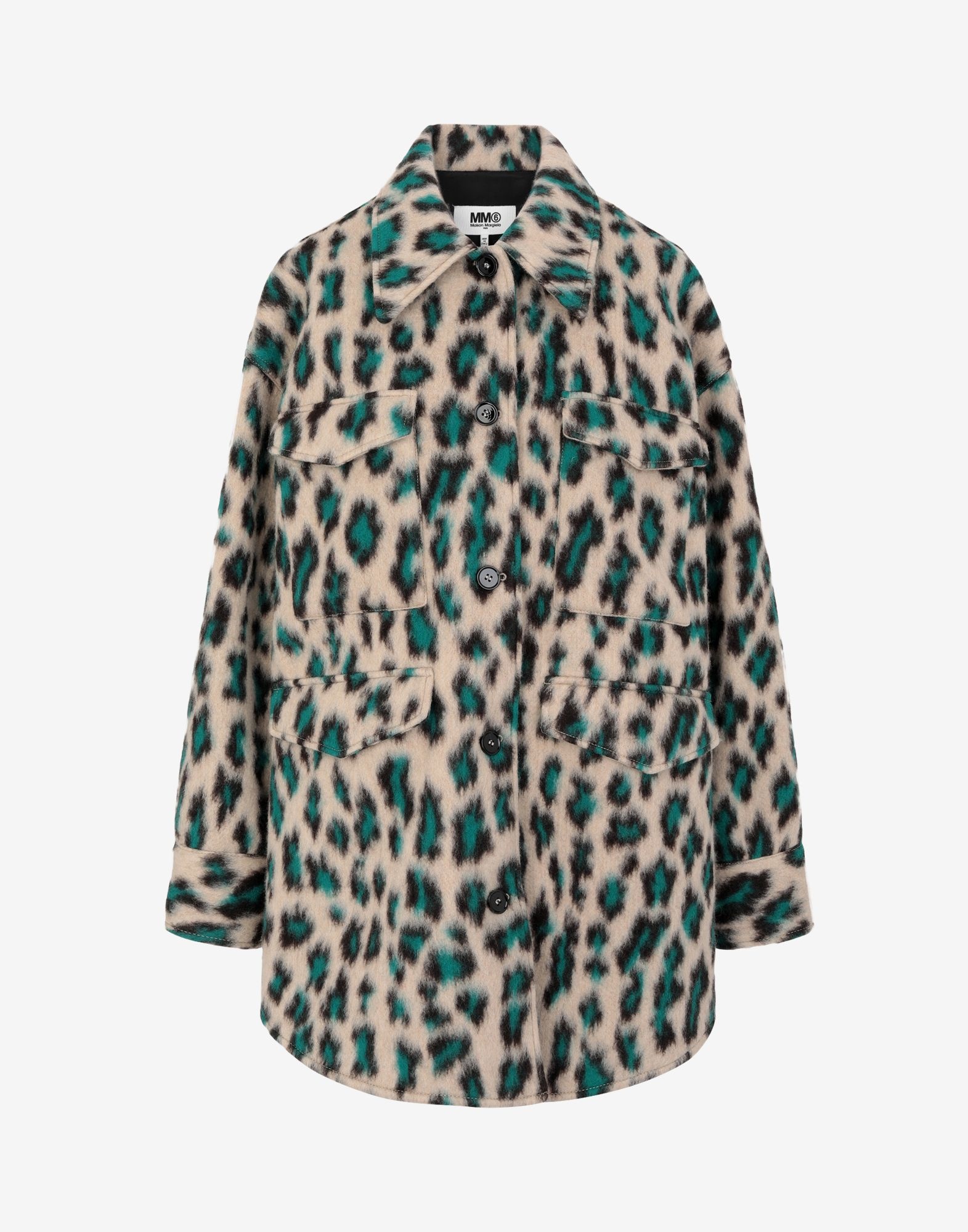 Oversized leopard jacquard coat - 1