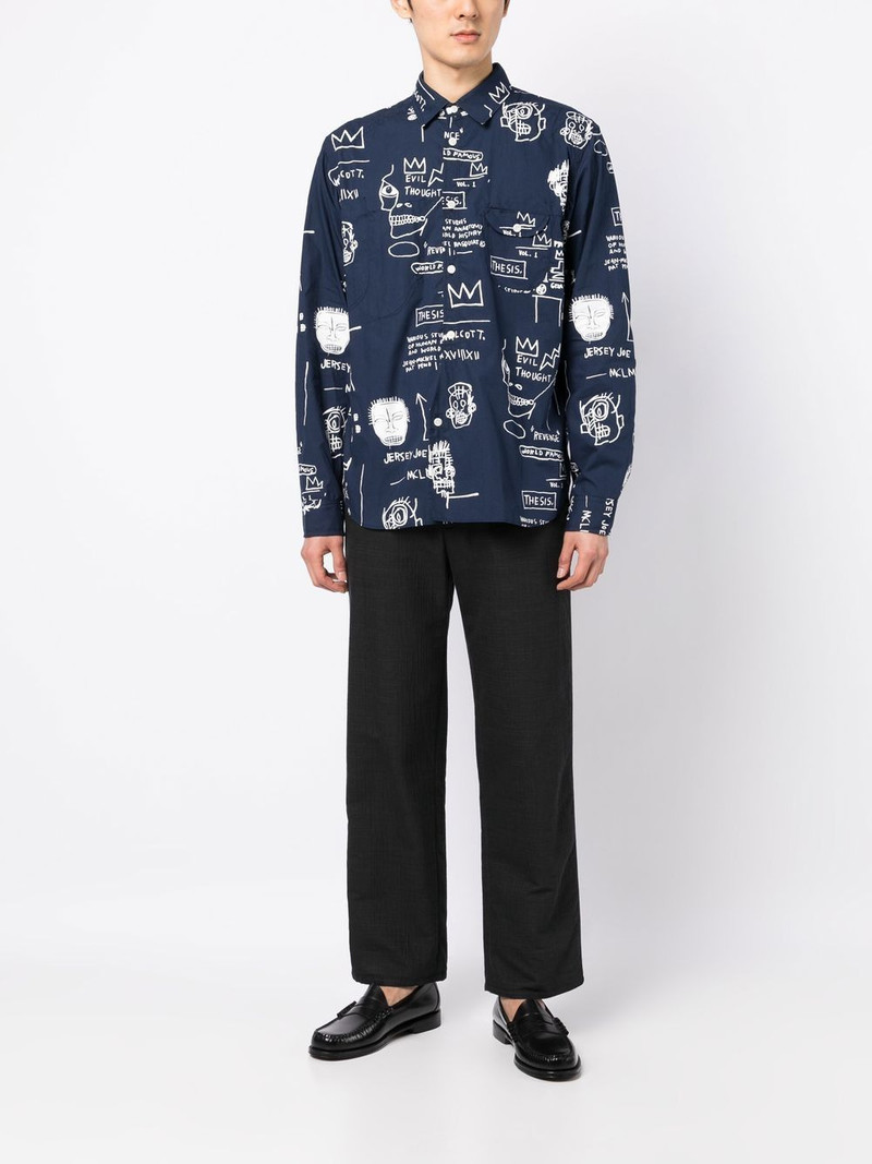 Junya Watanabe MAN graphic-print log-sleeved shirt outlook