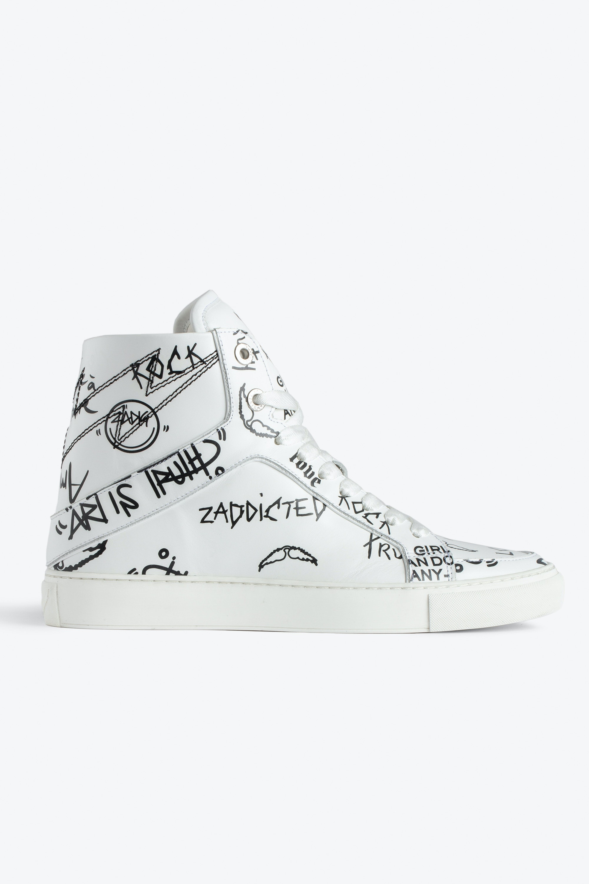 ZV1747 High Flash High-Top Graffiti Sneakers - 1