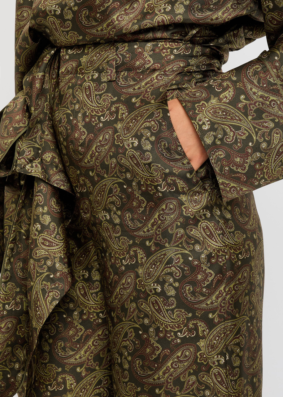 Yves Saint Laurent Paisley Wide-leg Silk-twill Trousers - 5