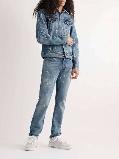 Off-White Slim-Fit Paint-Splattered Embroidered Jeans outlook