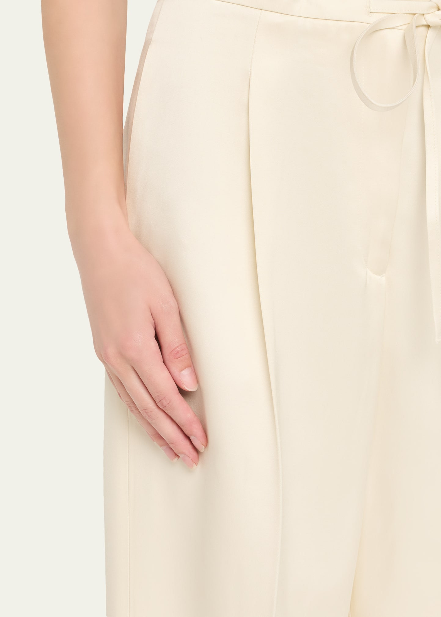 Satin Drawstring Trousers - 5