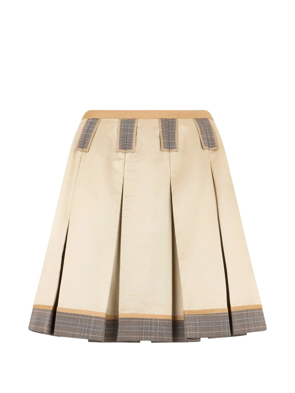 contrasting-trim pleated short skirt - 1