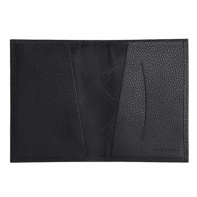 Longchamp Le Foulonné Passport cover Black - Leather outlook
