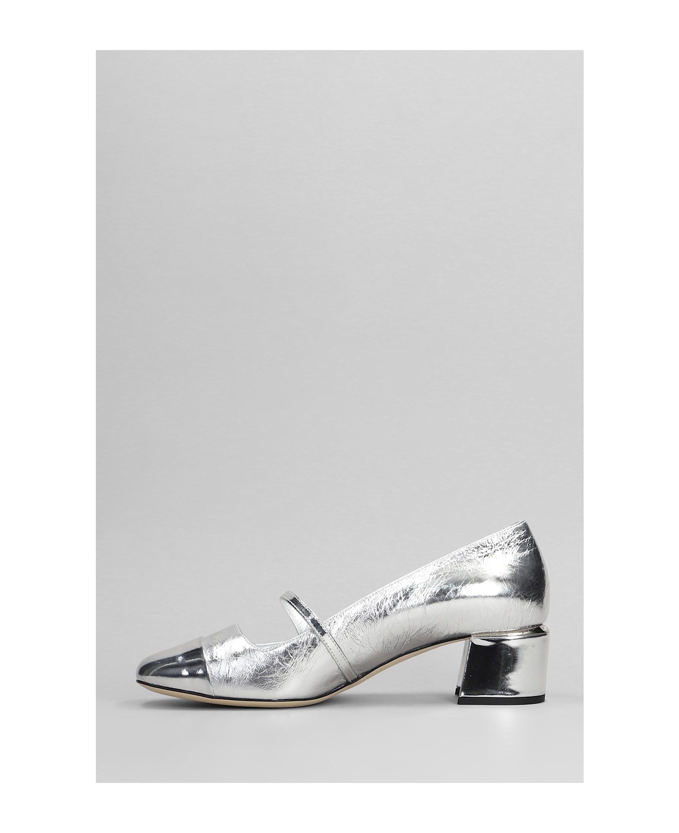 Elisa 45 Pumps In Silver Leather - 3