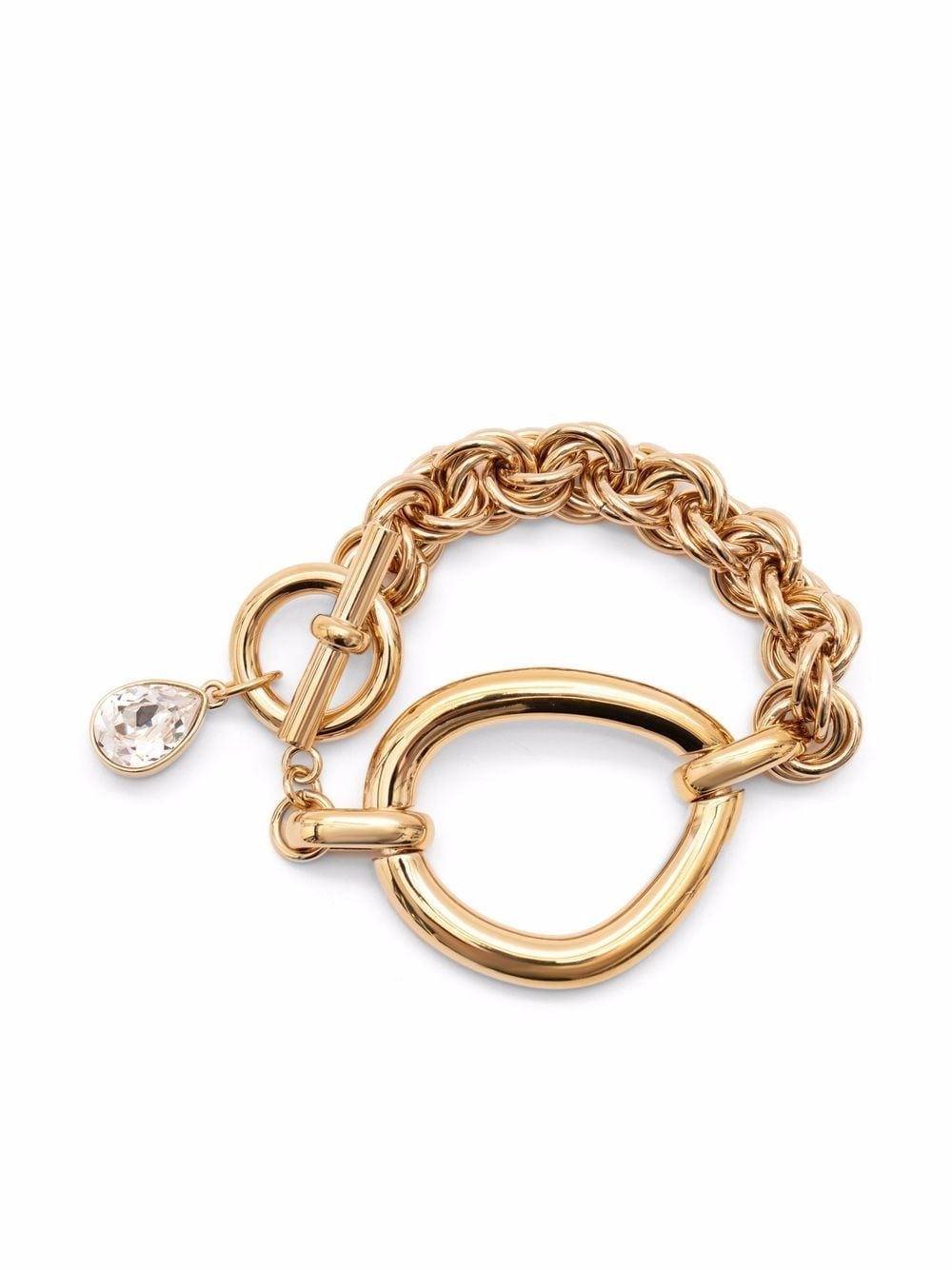 crystal-embellished chain link bracelet - 1