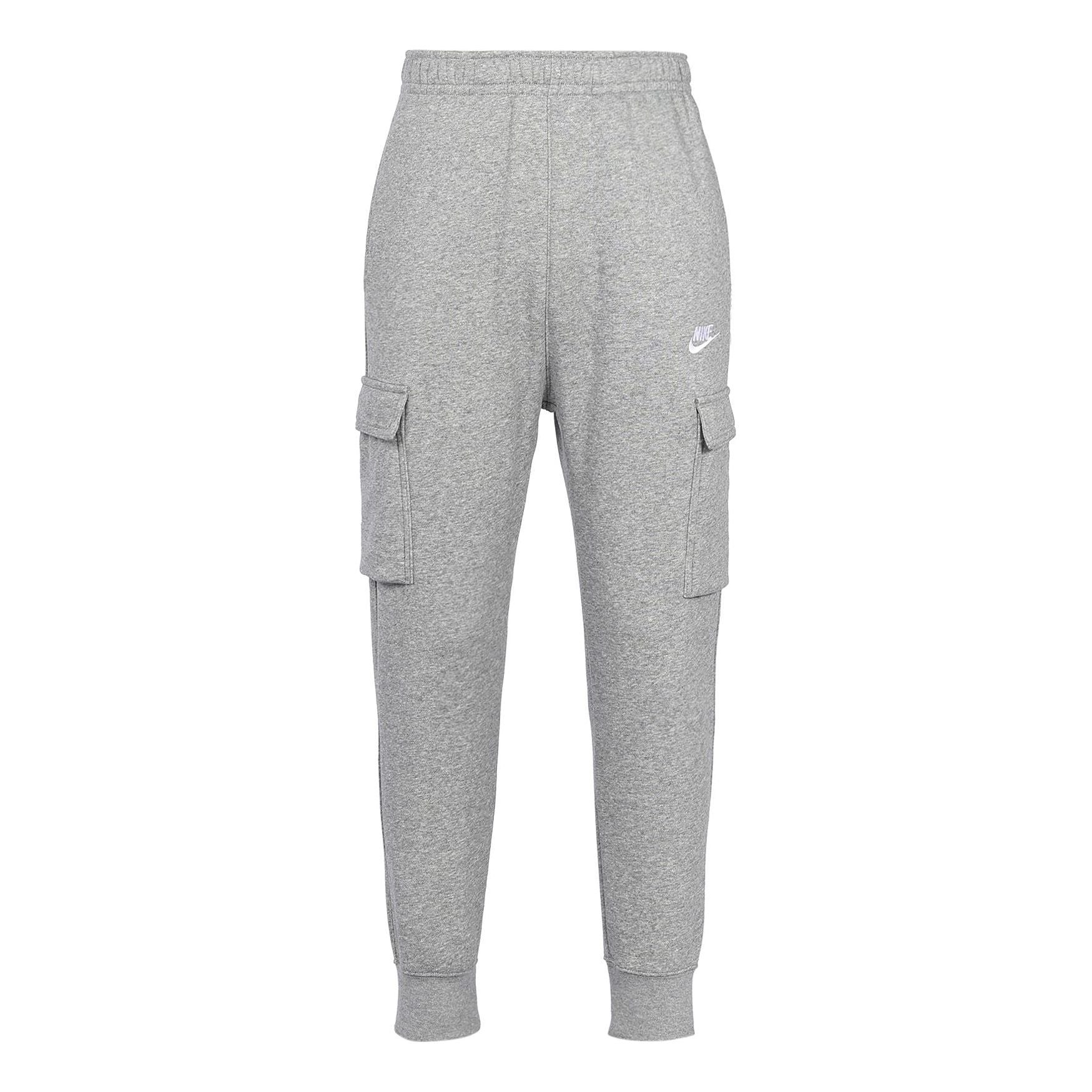 Nike Sportswear Club Fleece Cargo Multiple Pockets Stay Warm Bundle Feet Sports Long Pants Gray CD31 - 1