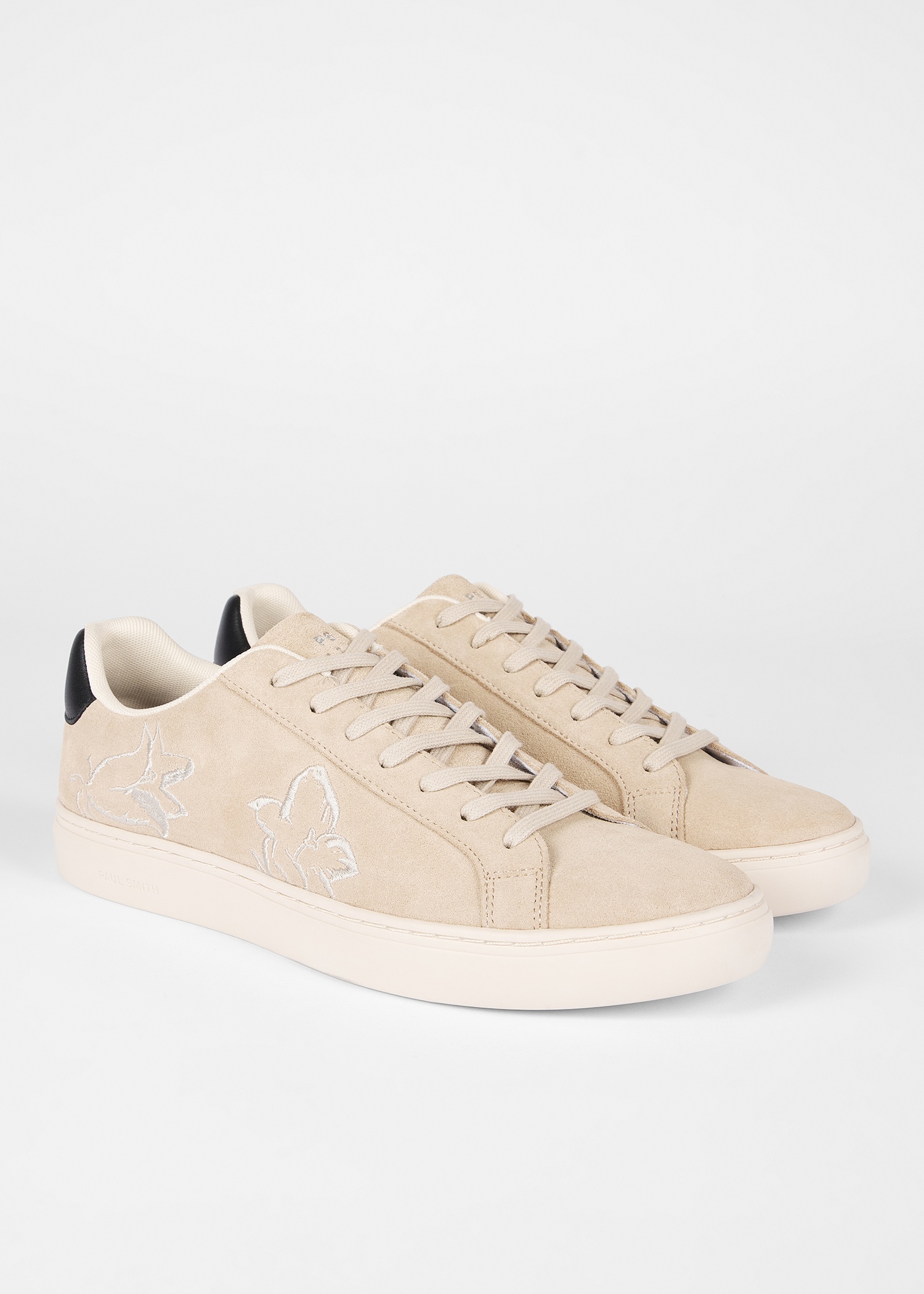 Ecru Suede 'Rex' Embroidery Trainers - 4