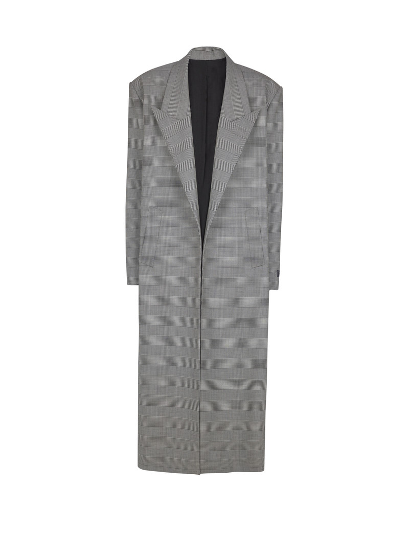 Oversized coat in Prince of Wales wool 1