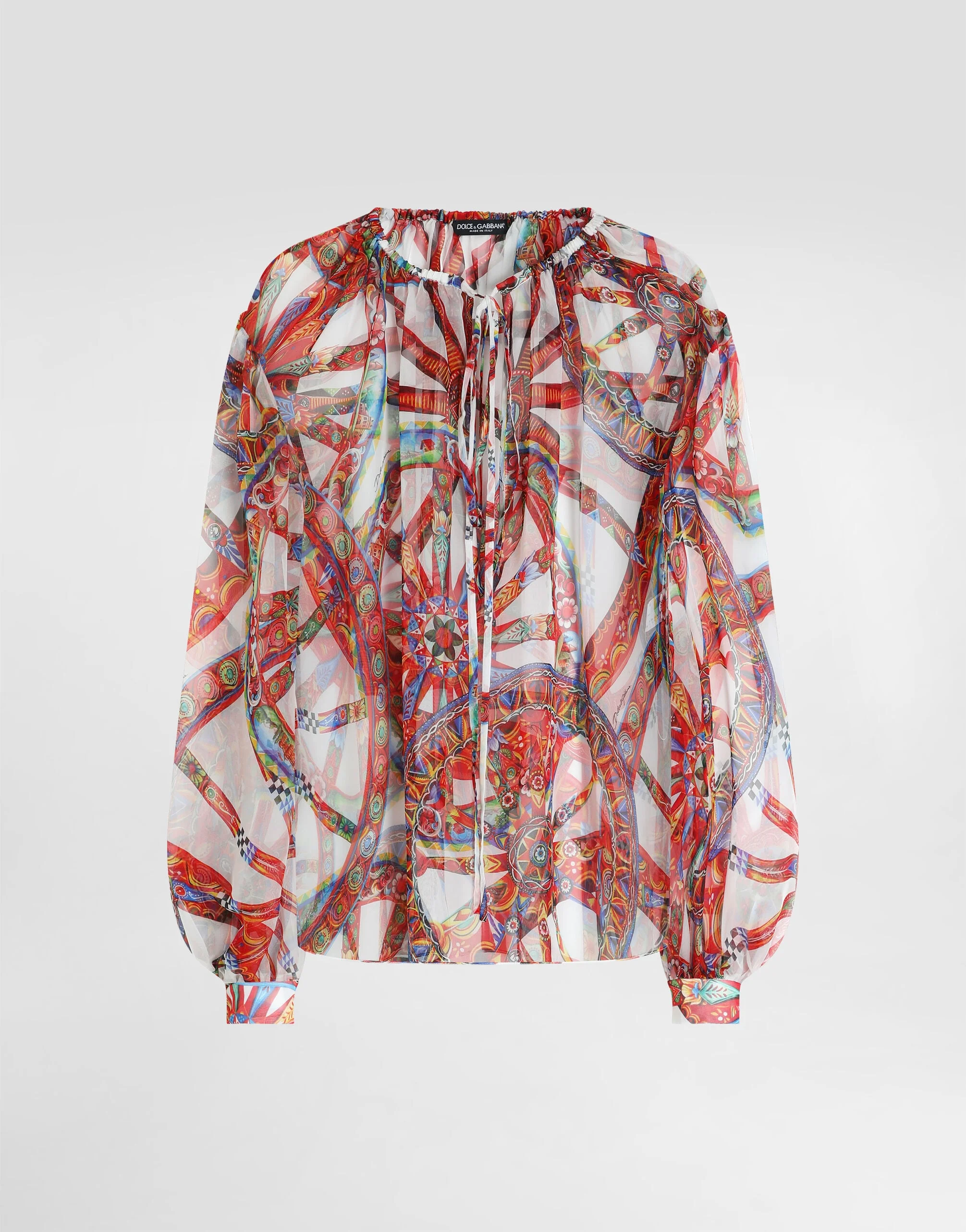 Carretto-print chiffon top - 1