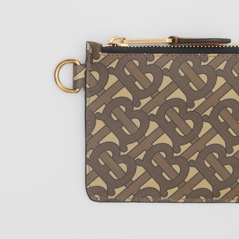 Monogram Print E-canvas Zip Coin Case 6