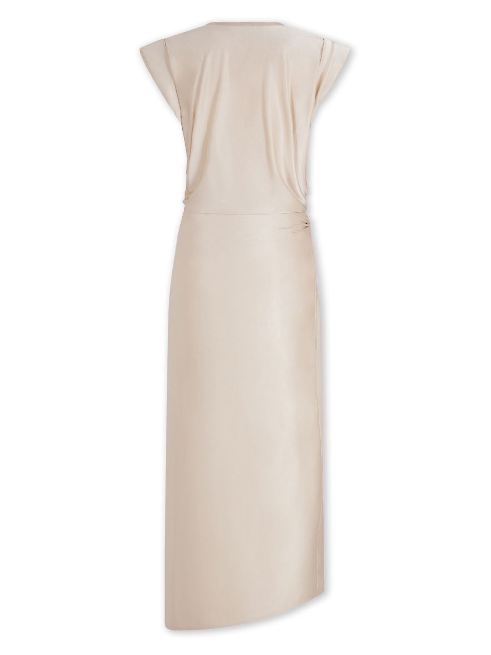 gathered-detail draped midi dress - 5