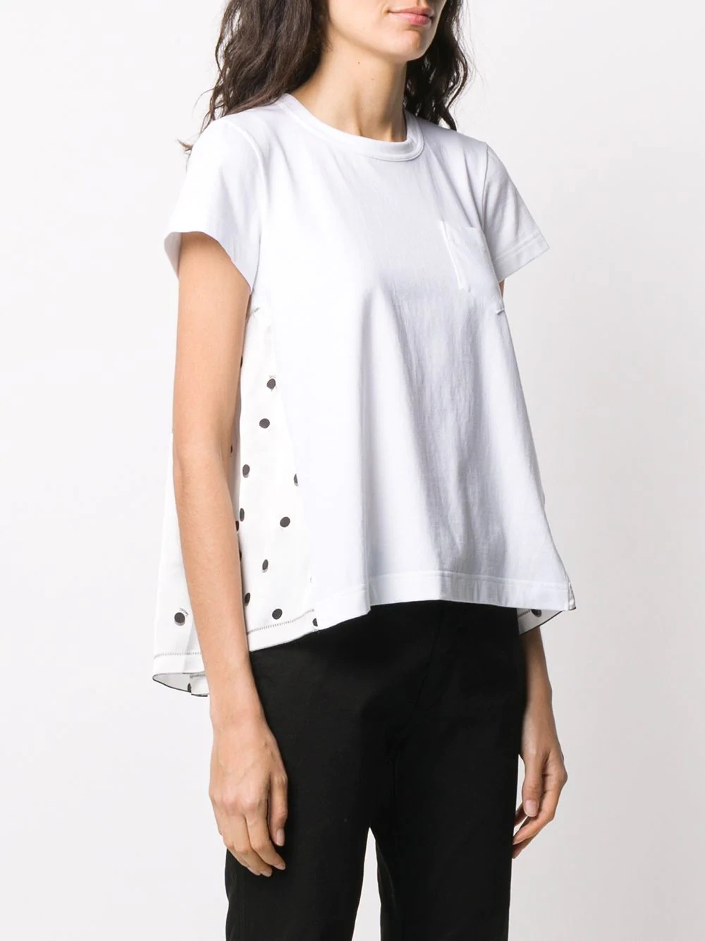 polka dot print flared T-shirt - 3