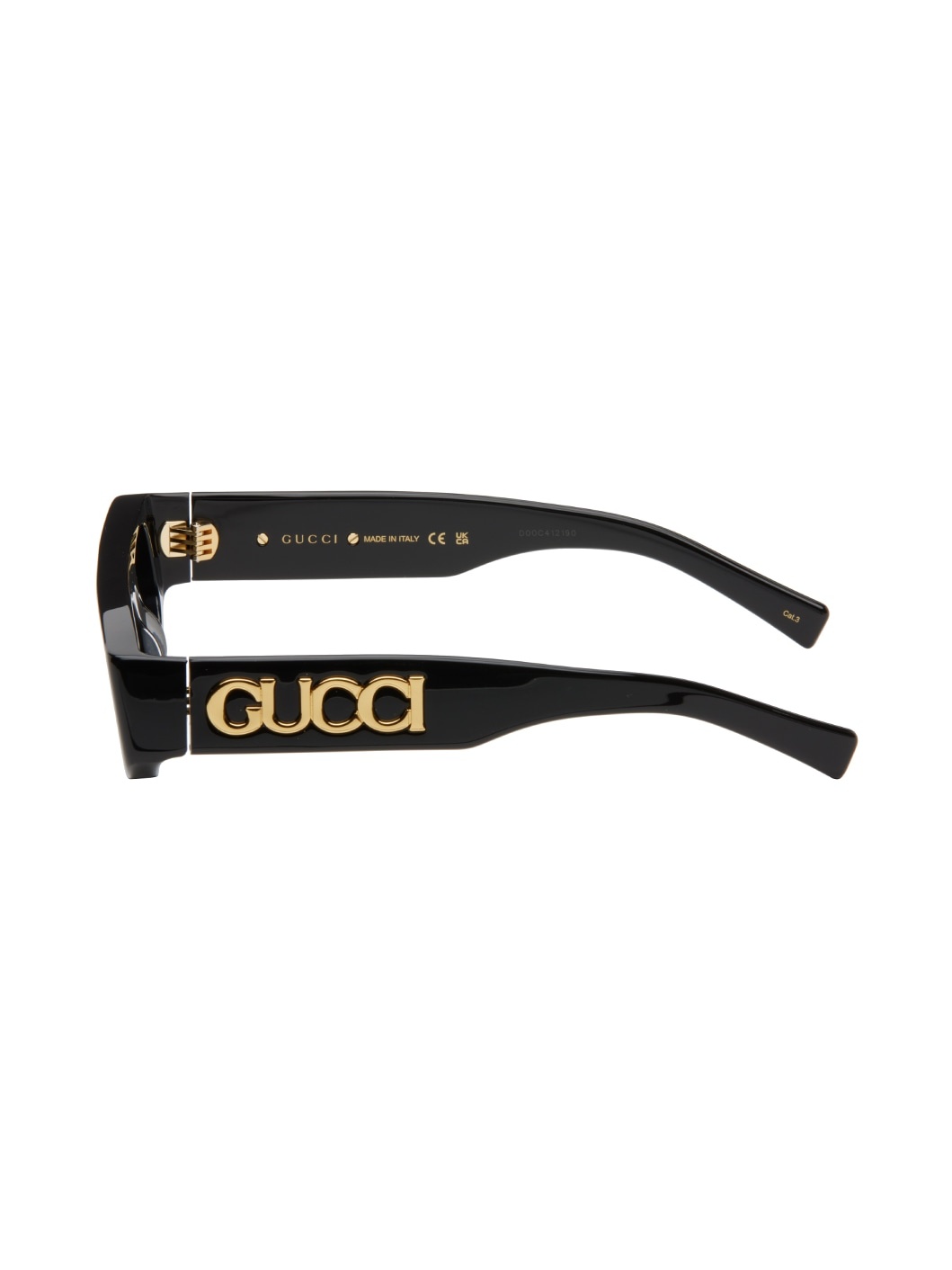 Black Geometric Shaped Sunglasses - 3