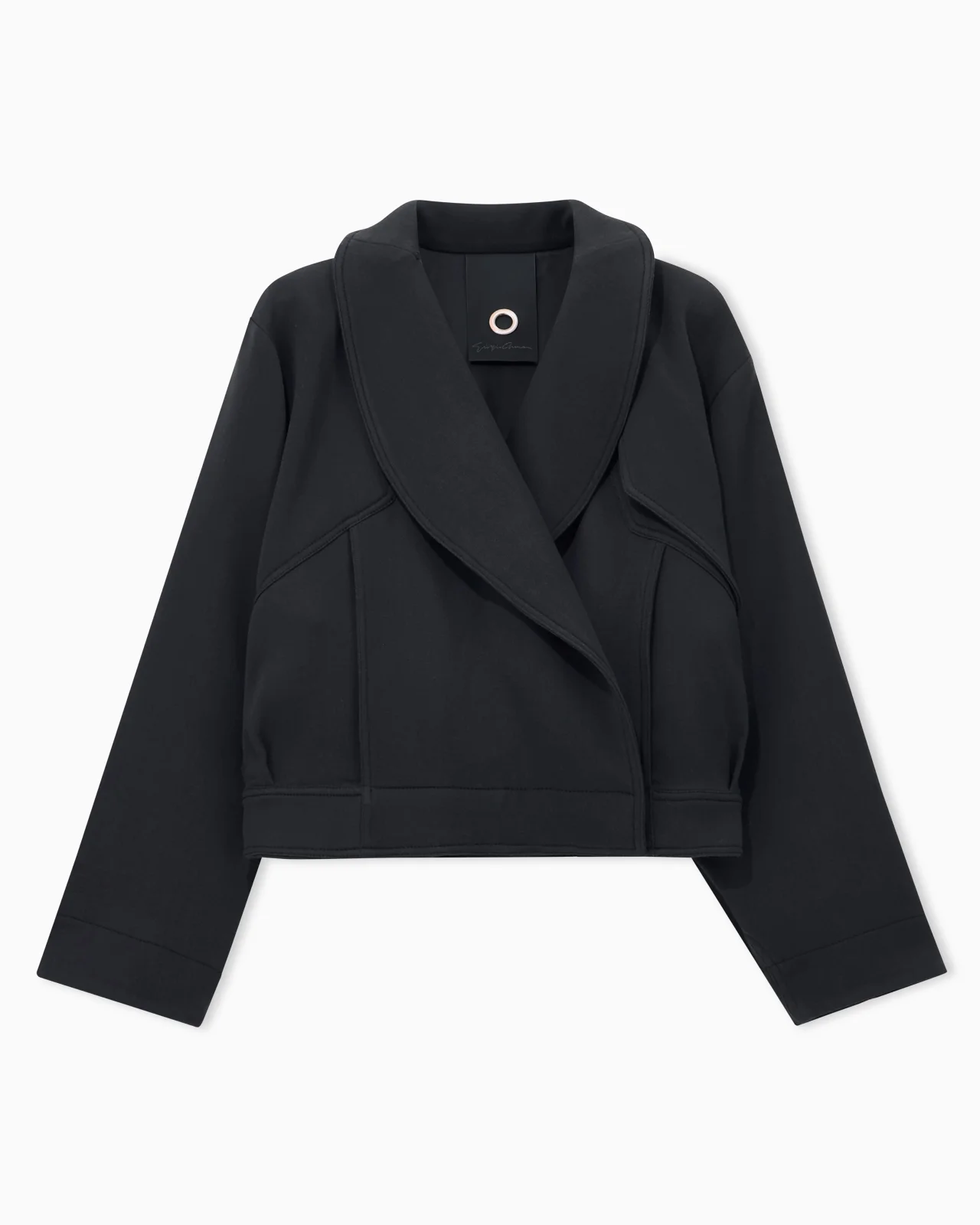 CROPPED CABAN IN STRETCH VIRGIN WOOL WITH SHAWL COLLAR - 1
