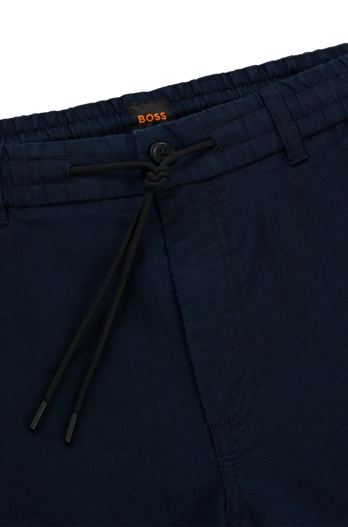 TAPERED-FIT SHORTS IN A LINEN BLEND - 6