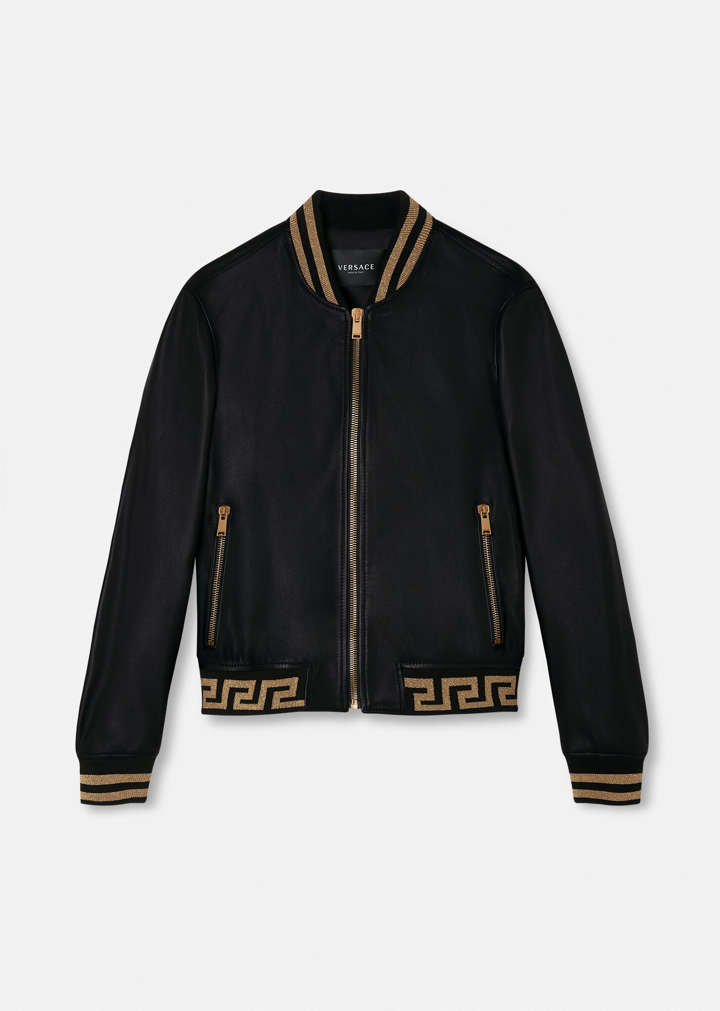 Greca Nappa Leather Bomber Jacket - 1