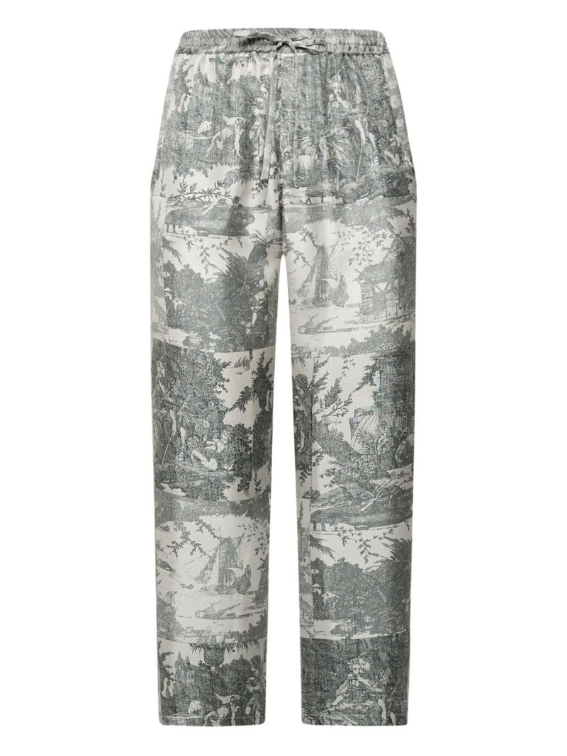 landscape-print drawstring trousers 1