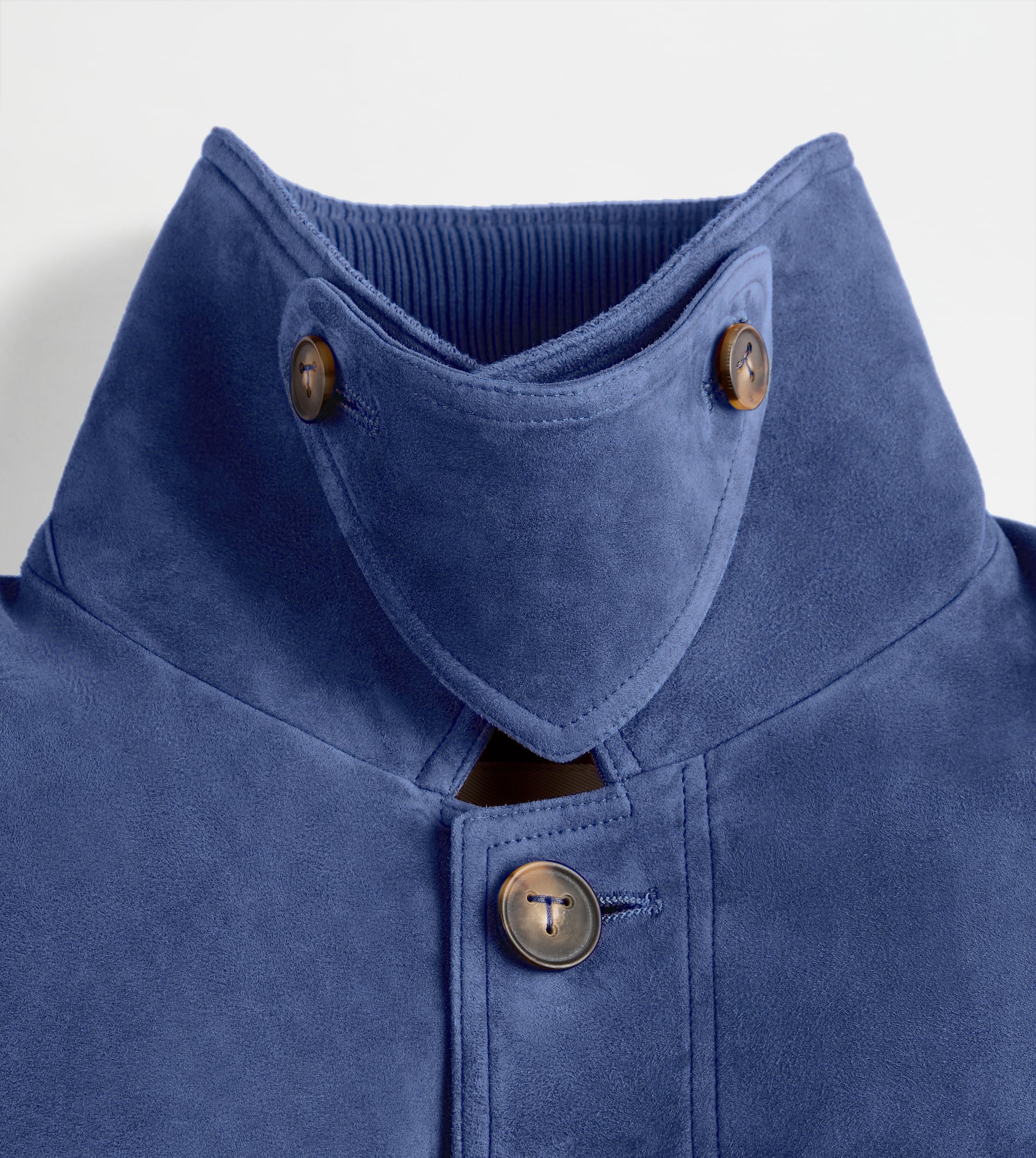 PASHMY COACH JACKET IN SUEDE - BLUE - 7